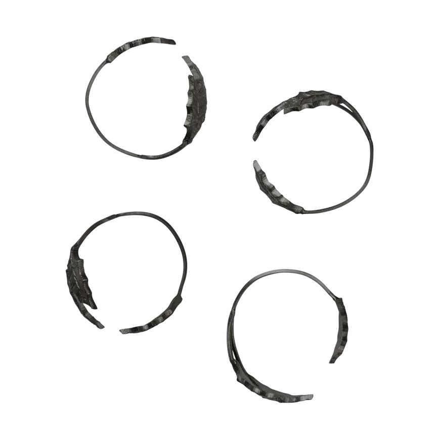 Holly leaf napkin ring Ø5.3 cm 4-pack, Black Brass Ferm Living