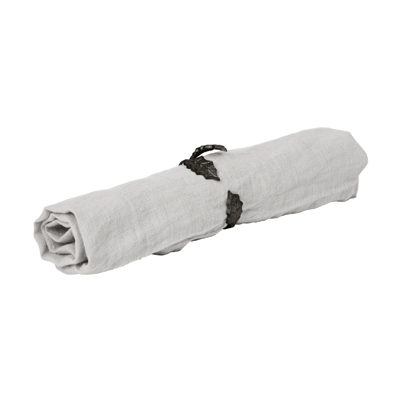 Holly leaf napkin ring Ø5.3 cm 4-pack, Black Brass Ferm Living