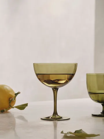 Host cocktail glass 24 cl 2-pack - Moss green - Ferm Living