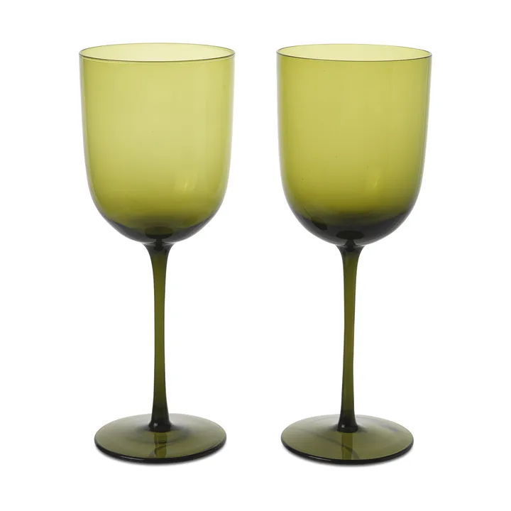 Host red wine glass 36 cl 2-pack - Moss Green - Ferm Living