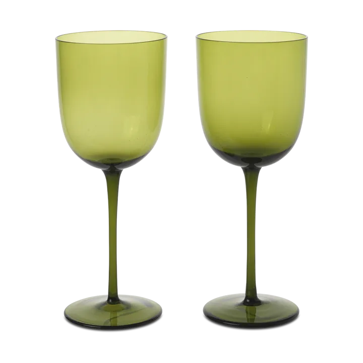 Host white wine glass 30 cl 2-pack - Moss Green - Ferm Living