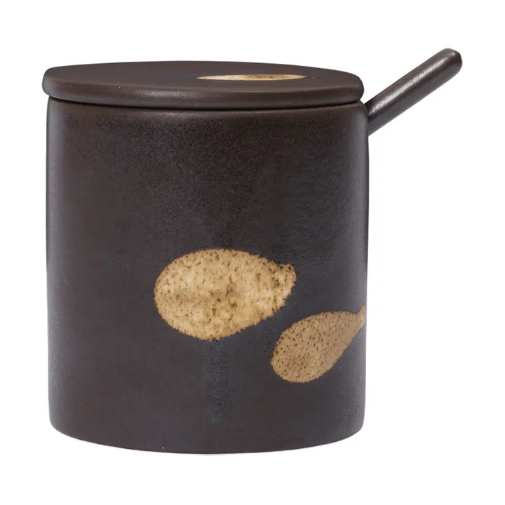 Koyo jar with spoon - Dark brown-buff - Ferm Living