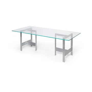 Lager dining table 90x200 cm - Glass-aluminium - Ferm Living
