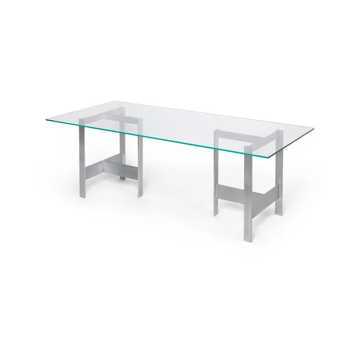 Lager dining table 90x200 cm - Glass-aluminium - Ferm Living