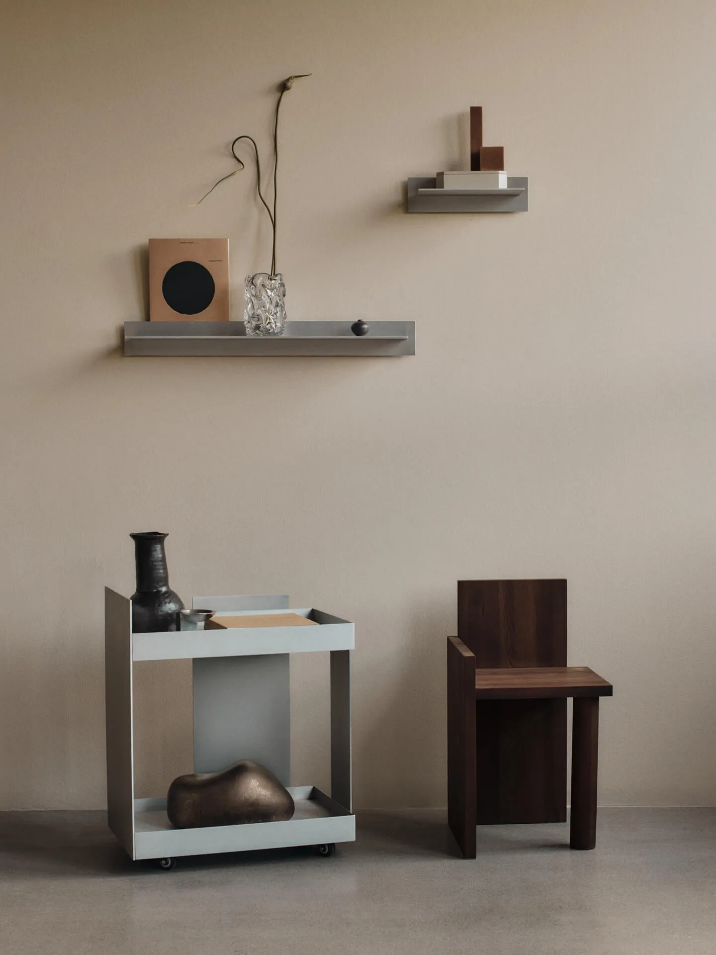 Lager wall shelf single 85, Aluminium Ferm Living