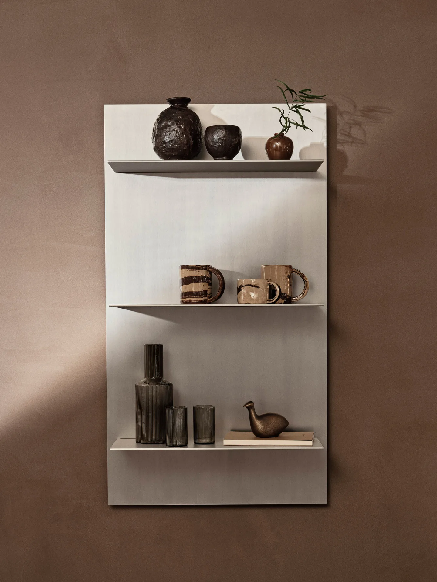 Lager wall shelf triple 55x100 cm, Aluminium Ferm Living