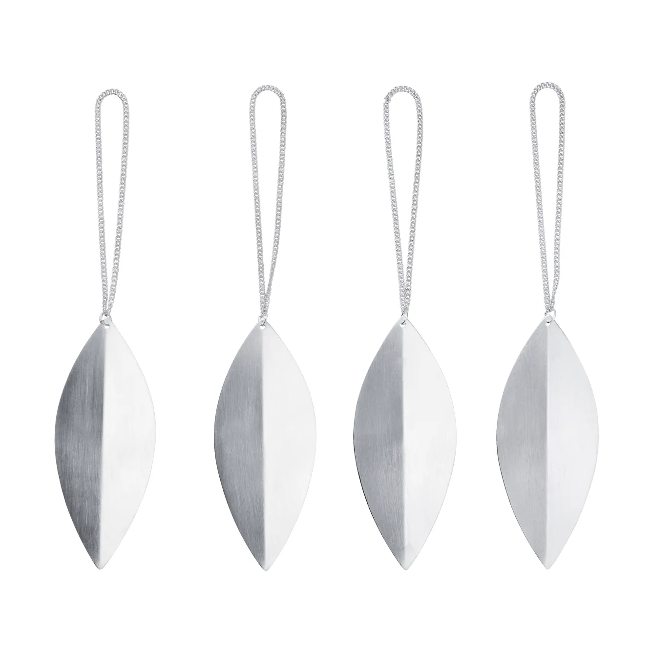 Leaf Christmas tree ornaments, Silver, 4-pack Ferm Living