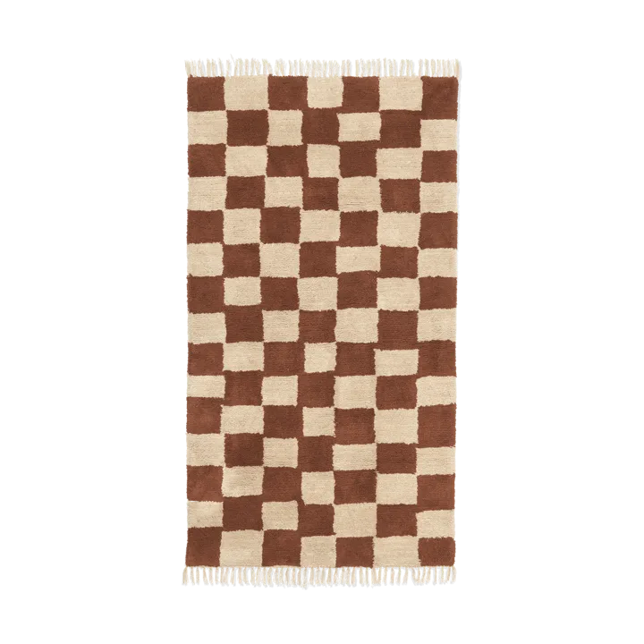 Mara cotton rug 80x150 cm - Rust-Warm Sand - Ferm Living