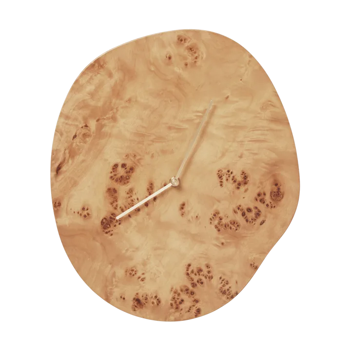Melt wall clock 28x33 cm - Natural burl - Ferm Living