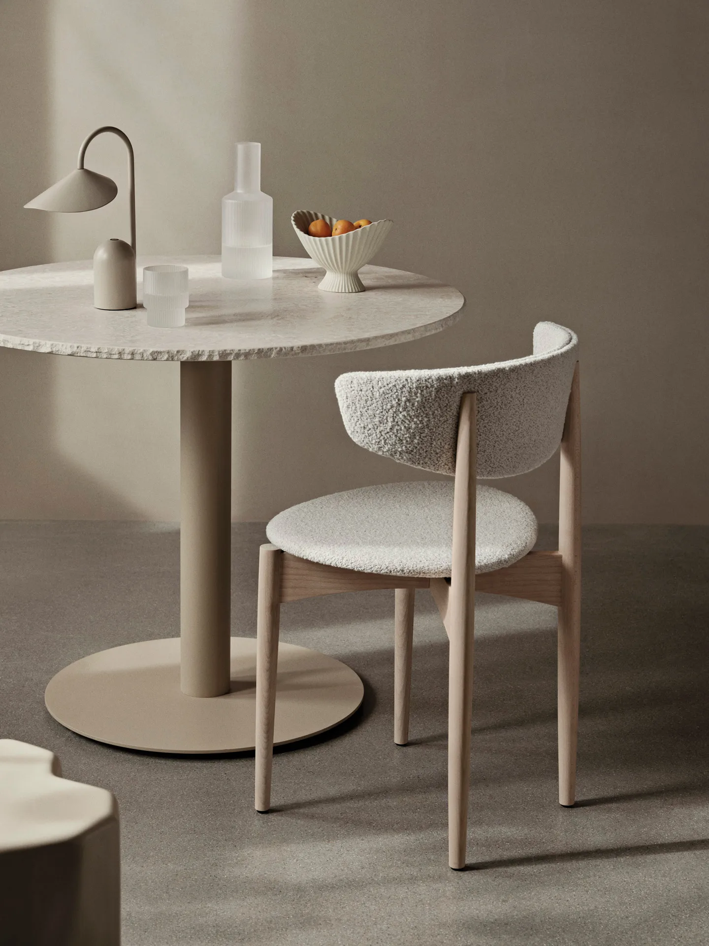 Mineral dining table, Bianco curia, cashmere Ferm Living