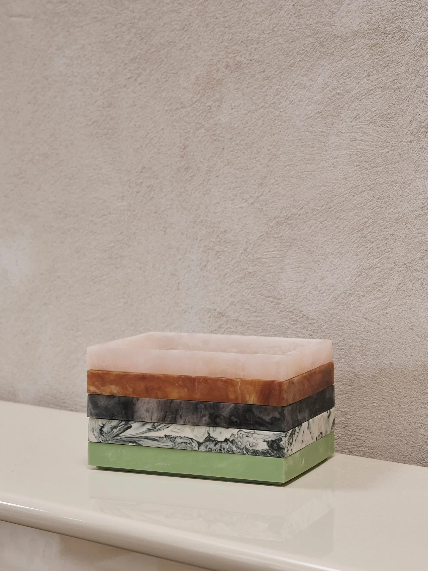 Mist decorative tray 15x20 cm, Emerald-off white Ferm Living
