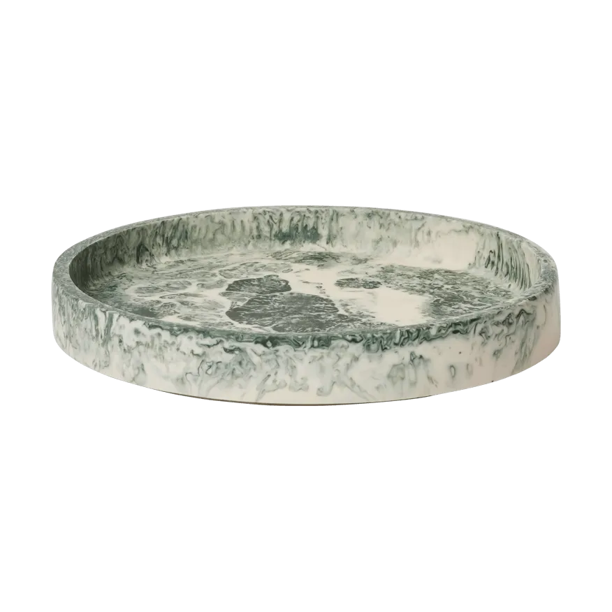 Mist decorative tray Ø20 cm, Emerald-off-white Ferm Living