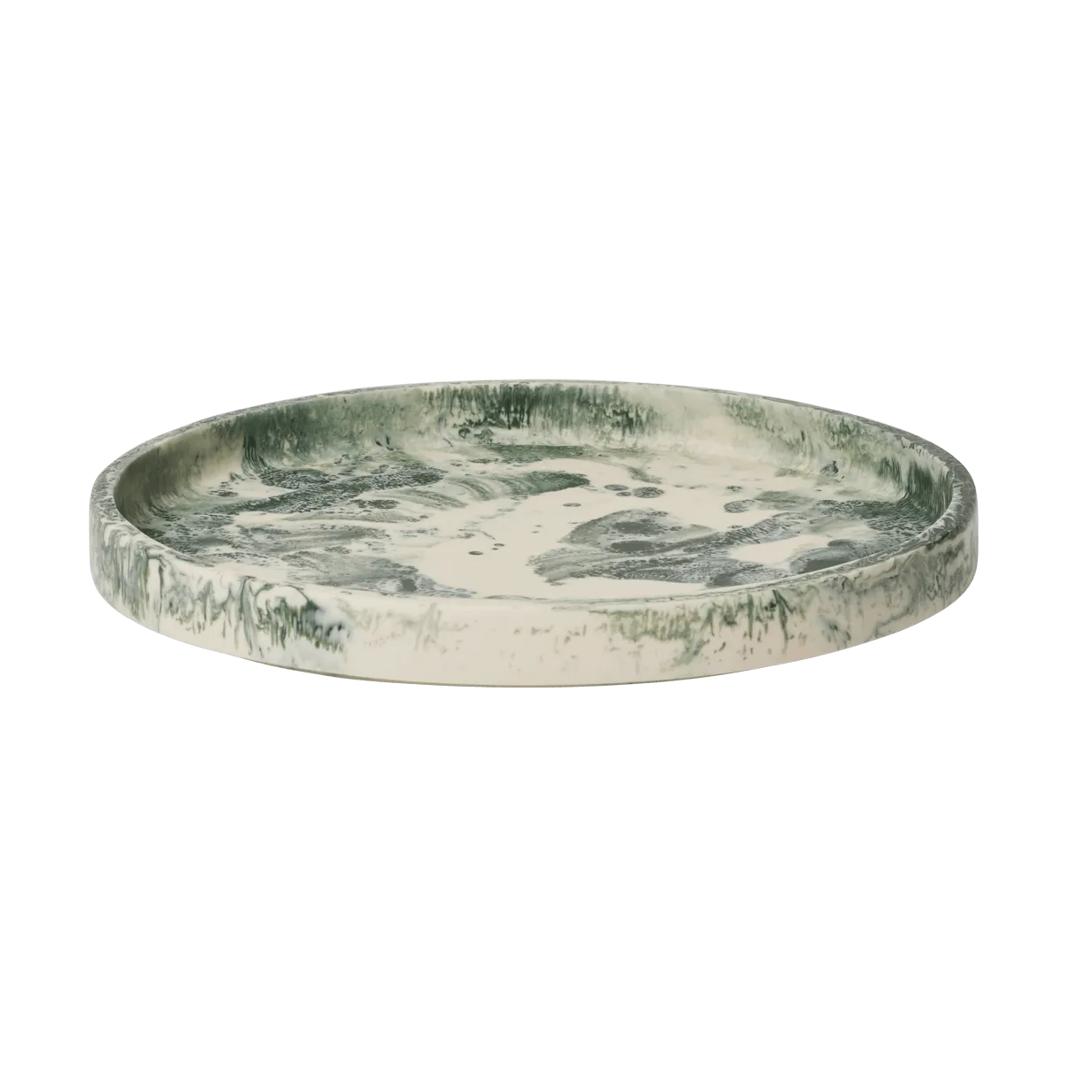 Mist decorative tray Ø30 cm, Emerald-off-white Ferm Living