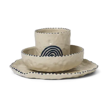Naive children's dinnerware set 3 pieces - Deep blue - Ferm Living