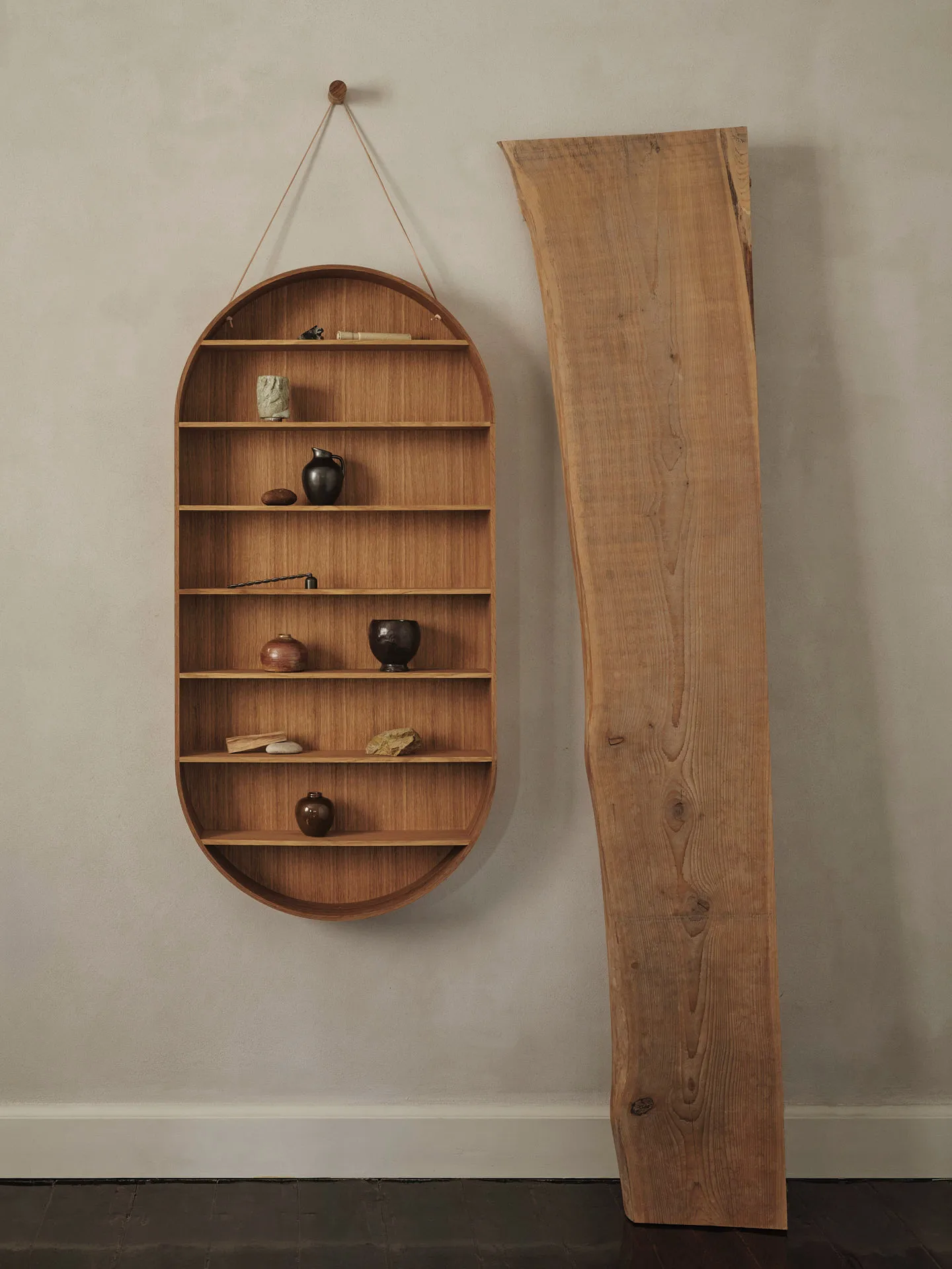 Oval Dorm shelf, Oiled oak Ferm Living