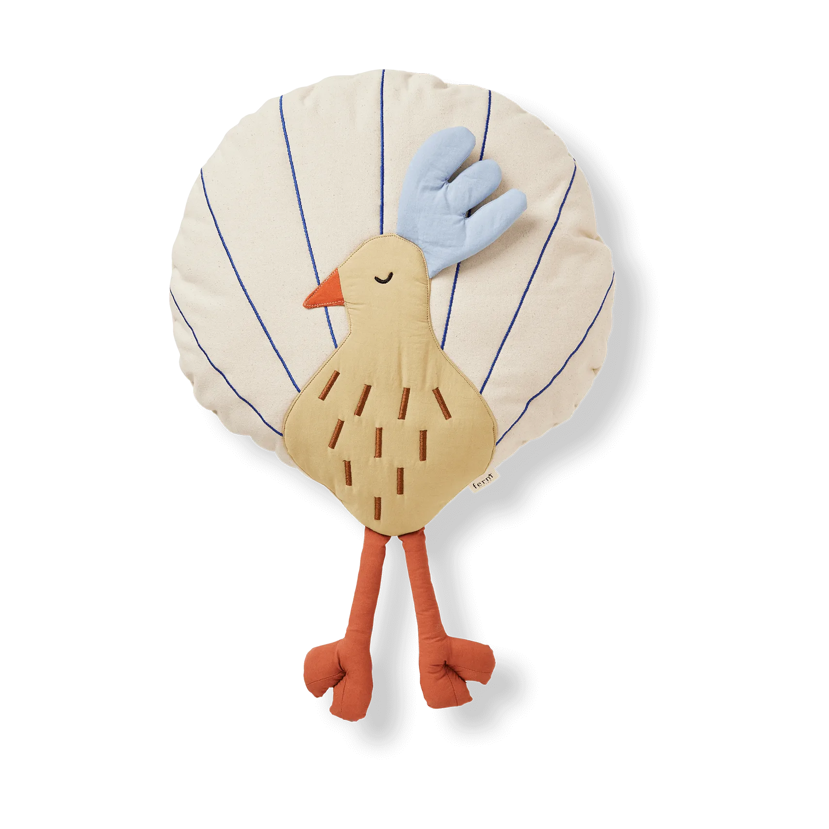 Peacock cushion, Silver Fern-undyed Ferm Living
