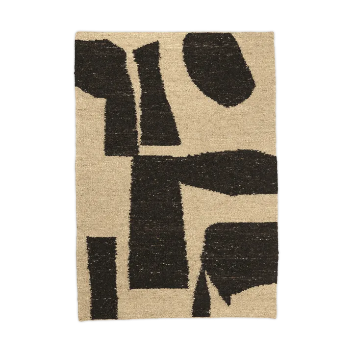 Piece wool rug - Off-white-Coffee, 140x200 cm - Ferm Living