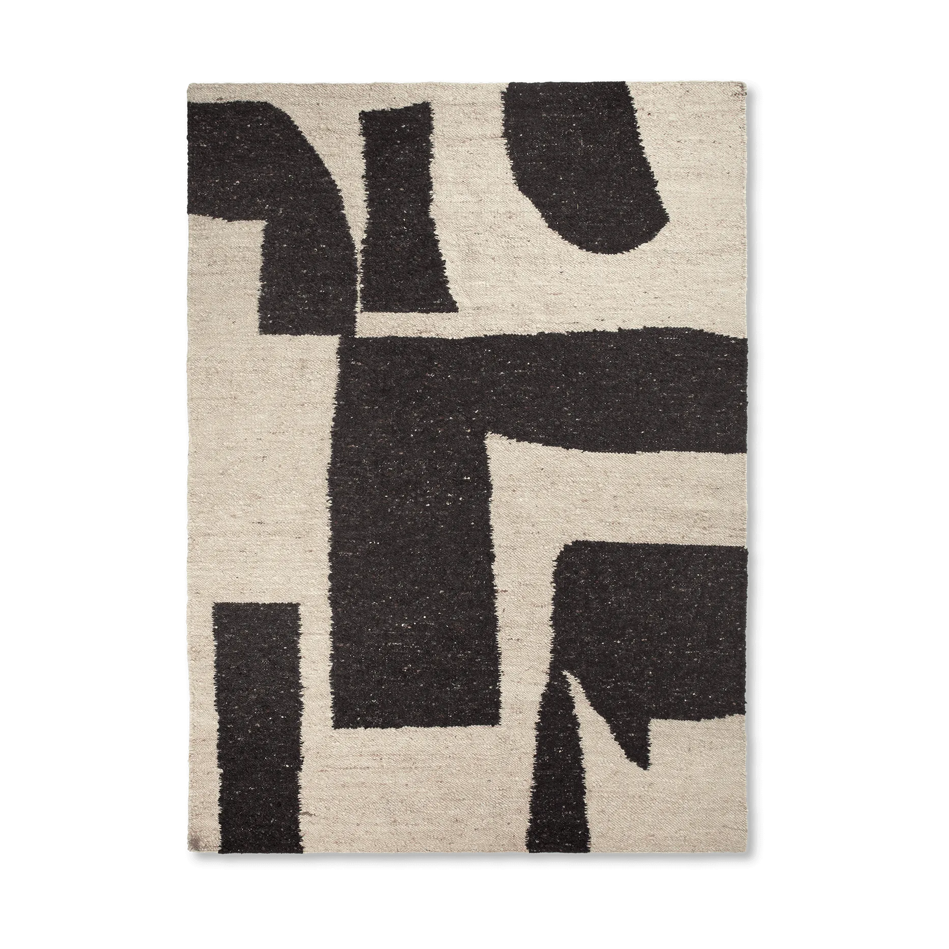 Piece wool rug, Off-white-Coffee, 200x300 cm Ferm Living
