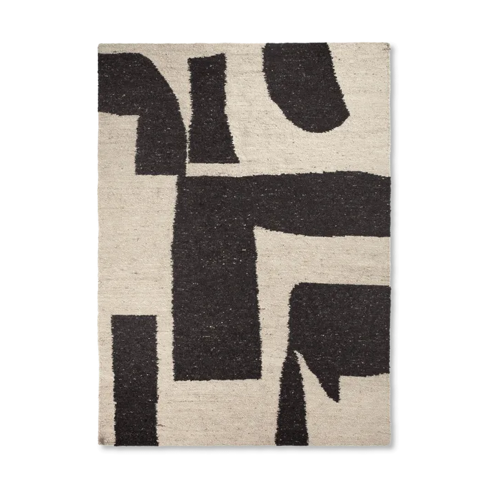 Piece wool rug - Off-white-Coffee, 200x300 cm - Ferm Living