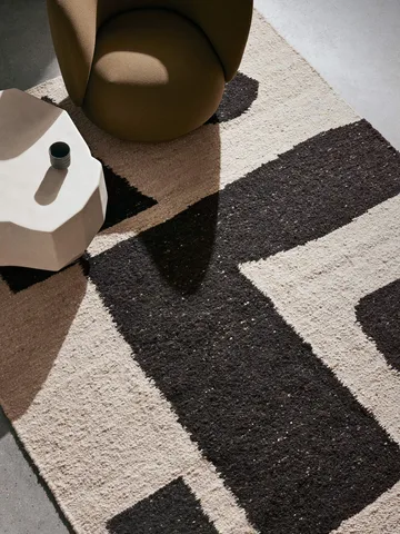 Piece wool rug - Off-white-Coffee, 200x300 cm - Ferm Living