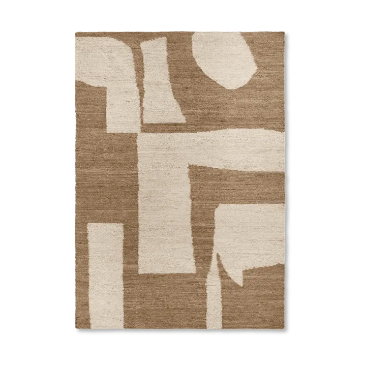Piece wool rug - Off-white-Toffee, 200x300 cm - Ferm Living