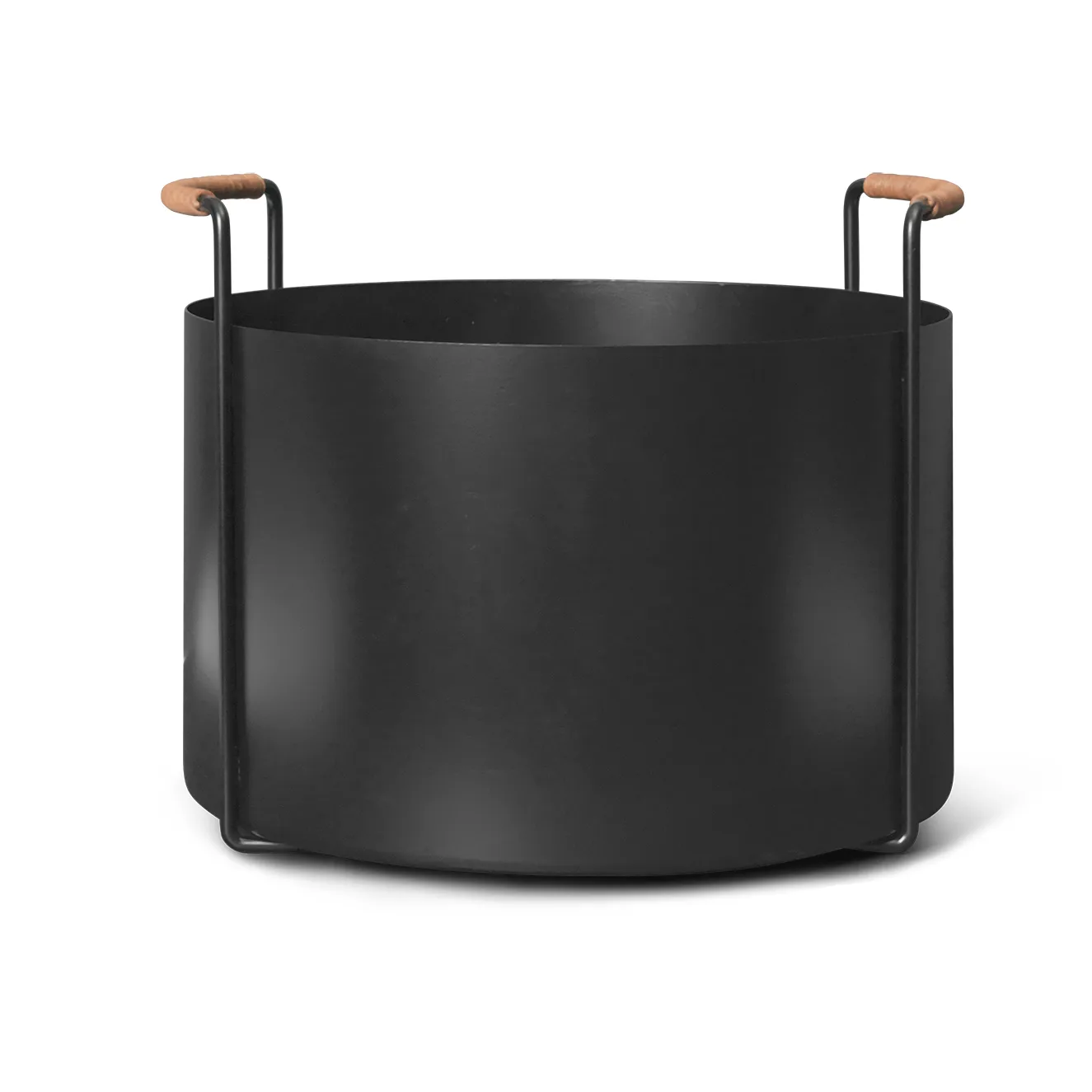 Port wood basket, Black Ferm Living