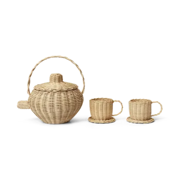 Rattan tea set 3 pieces - Natural - Ferm Living