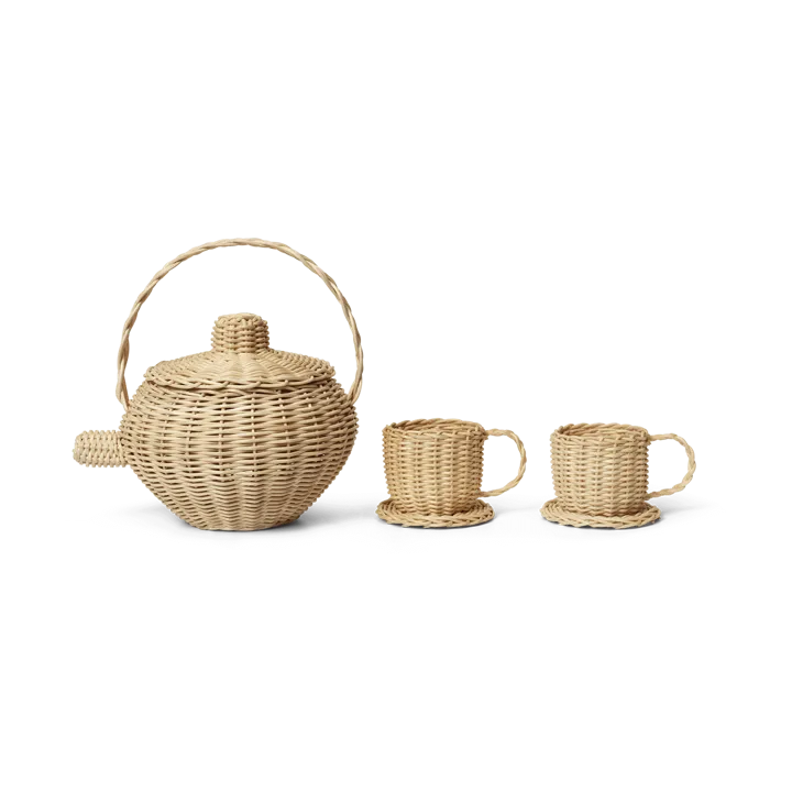 Rattan tea set 3 pieces - Natural - Ferm Living