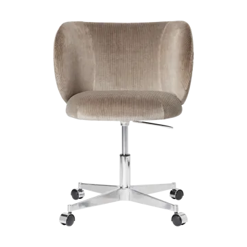 Rico dining chair on castors Devoré Velvet - Flint Grey - Ferm Living