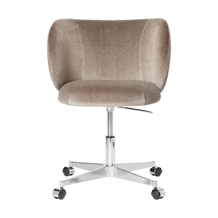 Rico dining chair on castors Devoré Velvet - Flint Grey - Ferm Living