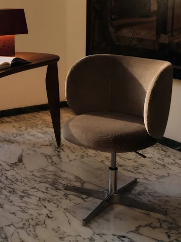 Rico dining chair on castors Devoré Velvet - Flint Grey - Ferm Living