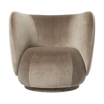 Rico lounge chair - Devoré velvet-Flint grey - Ferm Living