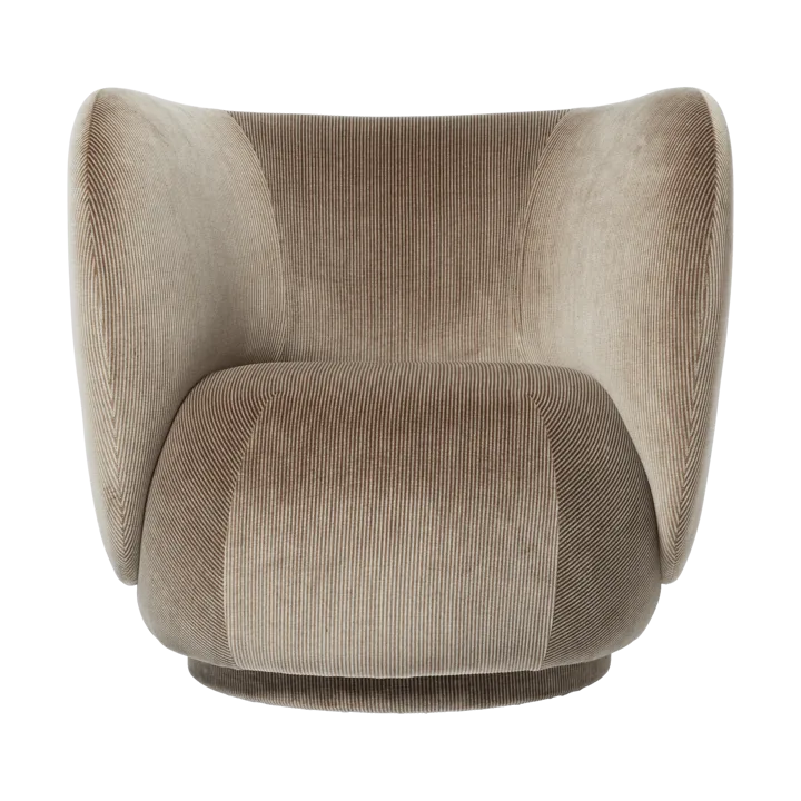 Rico lounge chair - Devoré velvet-Flint grey - Ferm Living