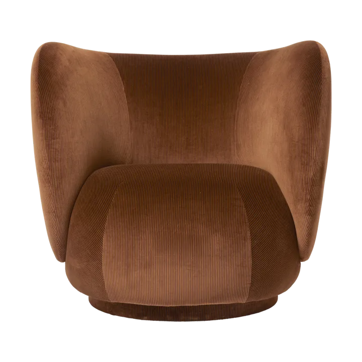 Rico lounge chair - Devoré velvet-Rust - Ferm Living