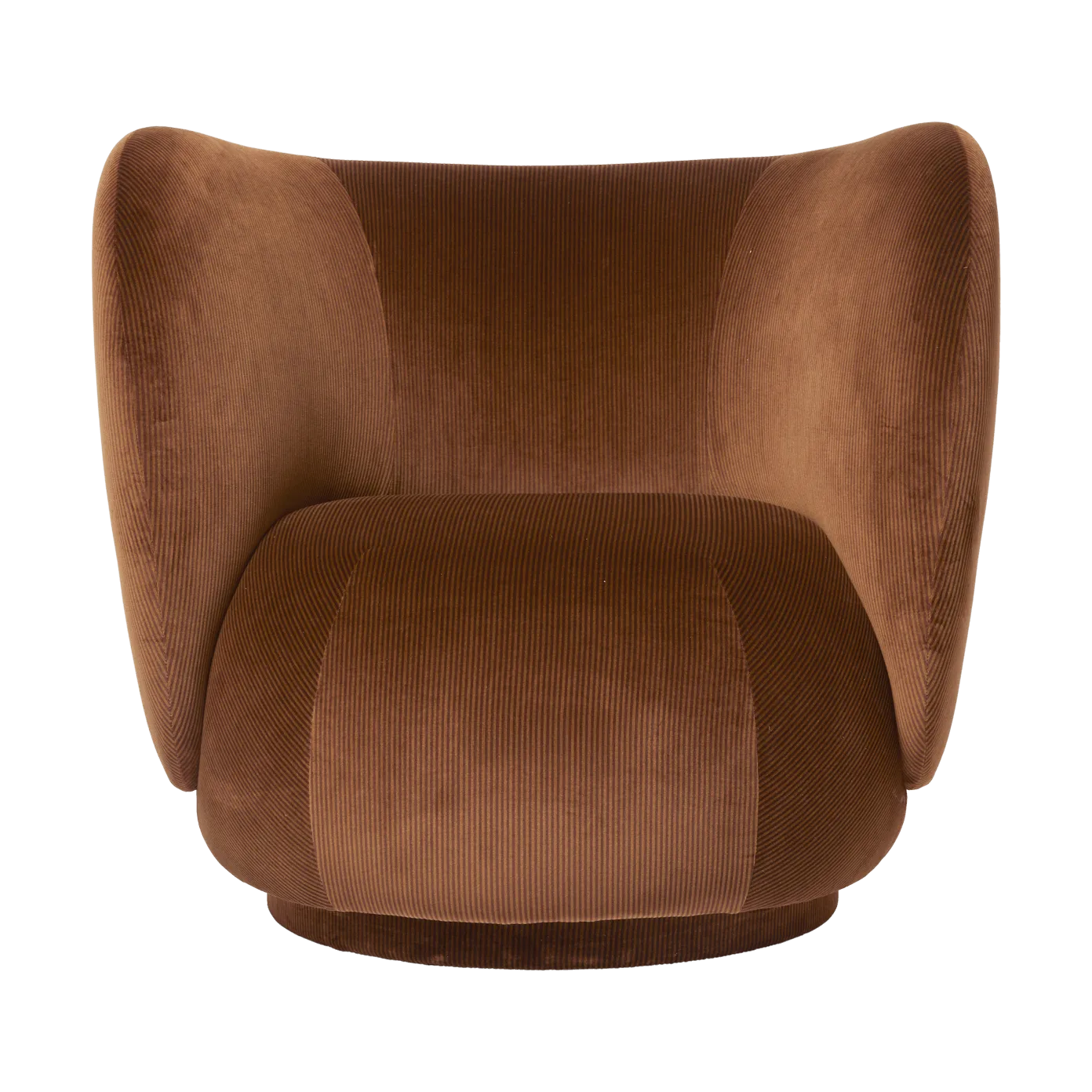 Rico lounge chair swivel, Devoré velvet-Rust Ferm Living
