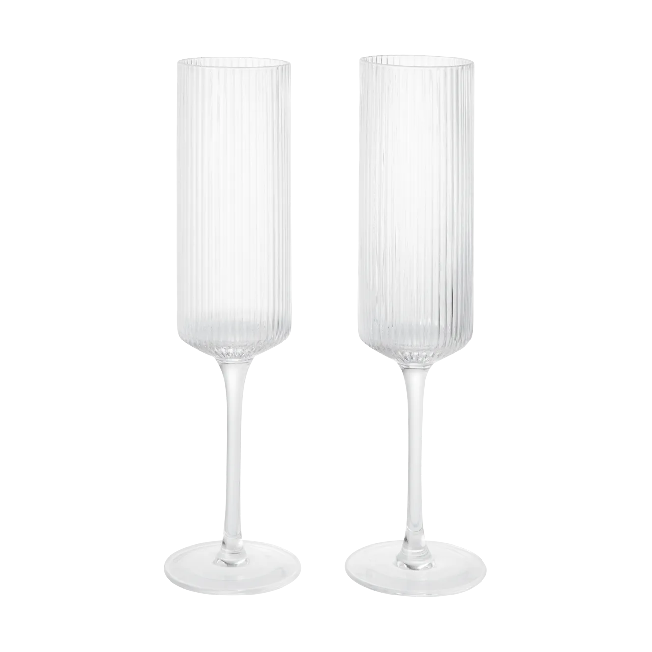 Ripple Champagne flutes champagne glasses 15 cl 2-pack, Clear Ferm Living