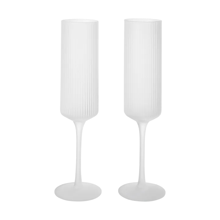 Ripple Champagne flutes champagne glasses 15 cl 2-pack - Frosted - Ferm Living