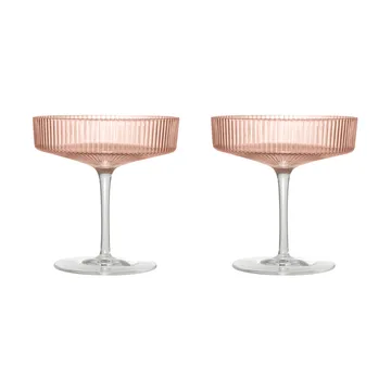 Ripple champagne glass 2-pack - Blush - Ferm Living