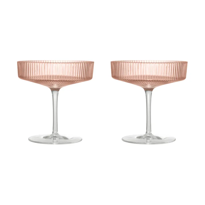 Ripple champagne glass 2-pack - Blush - Ferm Living