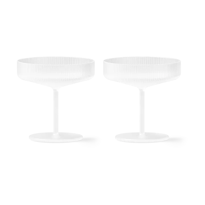Ripple champagne glass 2-pack - Frosted - Ferm Living