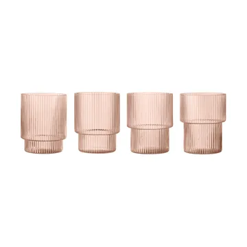 Ripple glass 4-pack - Blush - Ferm Living