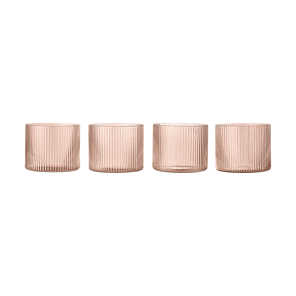 Ripple glass low 4-pack, Blush Ferm Living