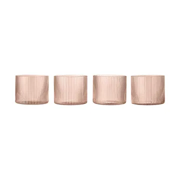 Ripple glass low 4-pack - Blush - Ferm Living