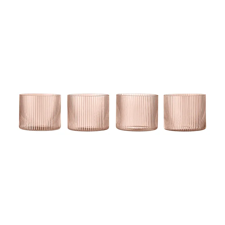 Ripple glass low 4-pack - Blush - Ferm Living
