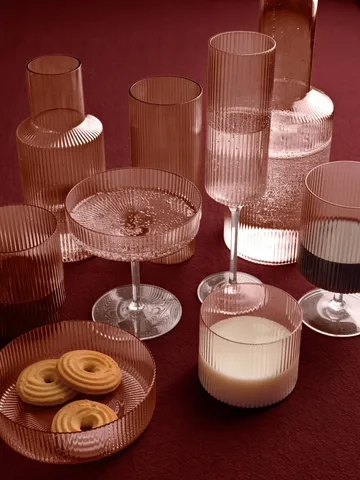 Ripple glass low 4-pack - Blush - Ferm Living