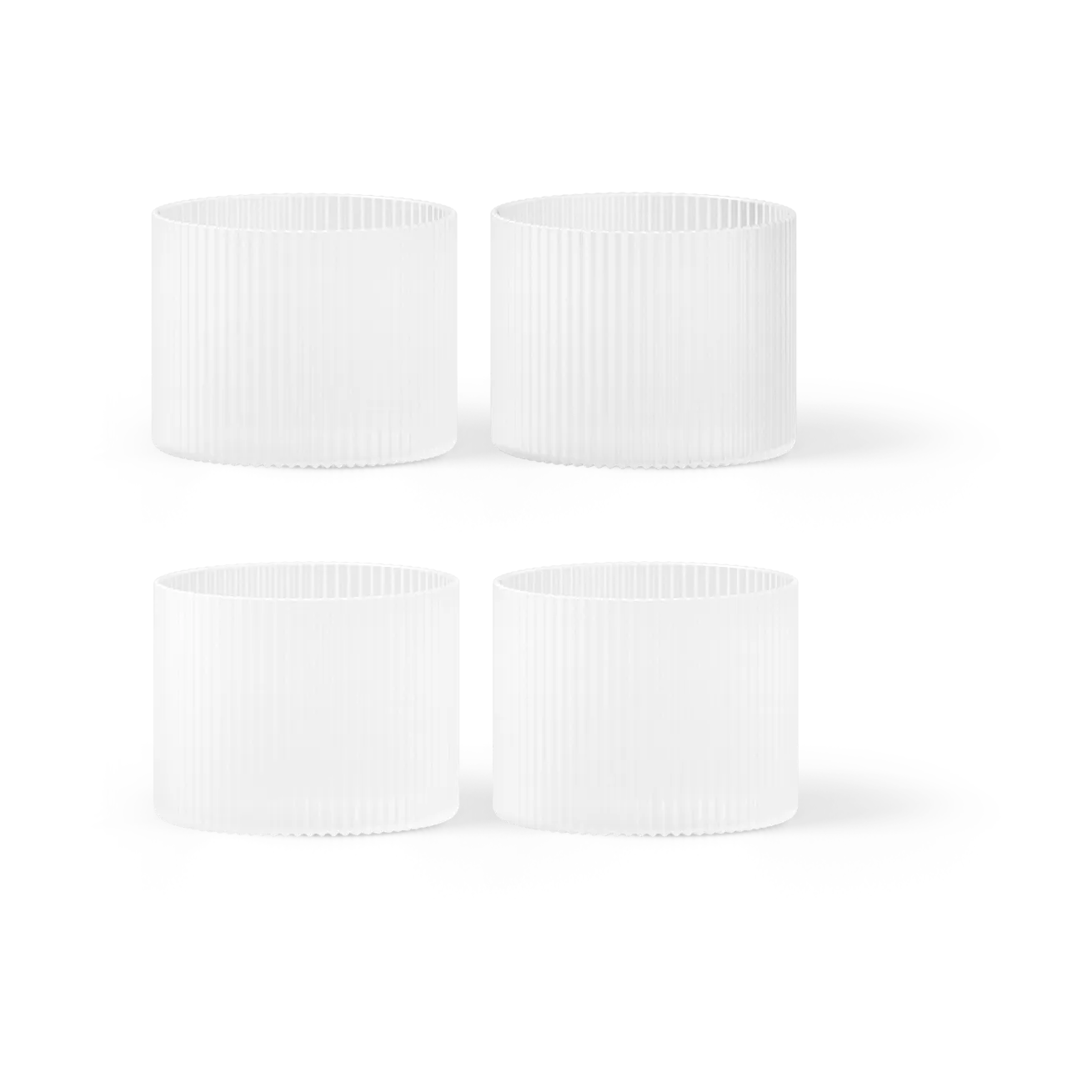 Ripple glass low 4-pack, Frosted Ferm Living