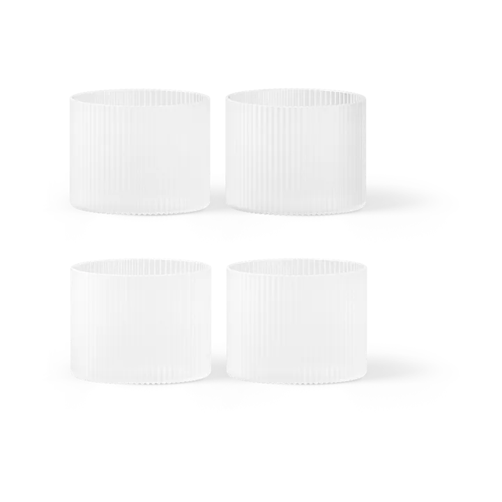 Ripple glass low 4-pack - Frosted - Ferm Living