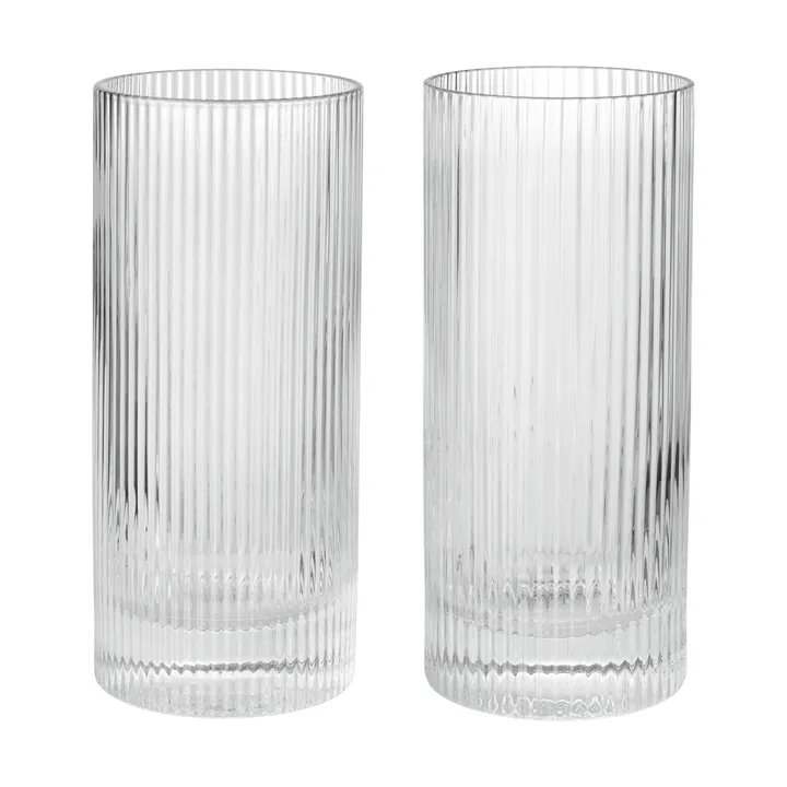 Ripple Highball glasses 48 cl 2-pack - Clear - Ferm Living