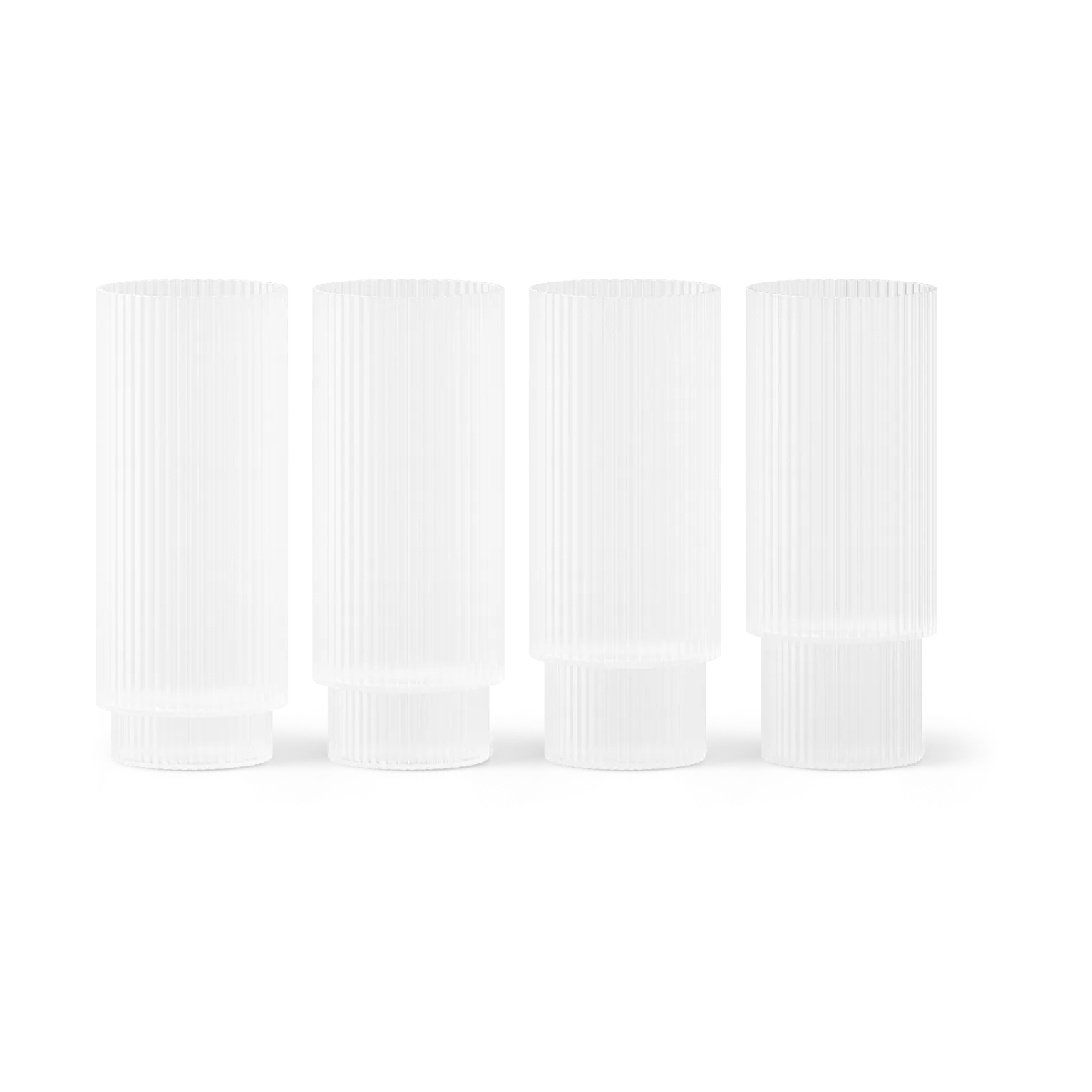 Ripple long drink glass 4-pack, Frosted Ferm Living
