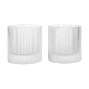 Ripple tumbler glass 25 cl 2-pack - Frosted - Ferm Living